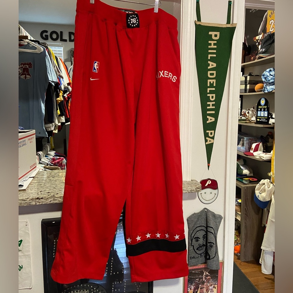 Vintage Nike Mens XXL Red Philadelphia 76ers Shootaround Warmup Pants